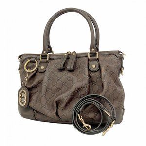 Gucci handbag Guccissima 247902 leather brown champagne women's